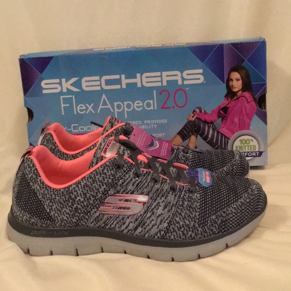 skechers stretch knit tennis shoes